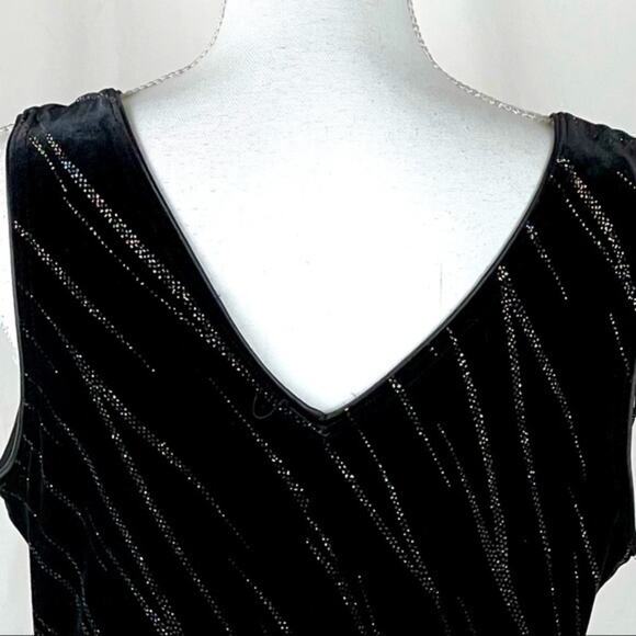 Dawn Joy Vintage Velvet Maxi Dress With Multi Colored Metallic Dots Size 13 Jr - Picture 6 of 10